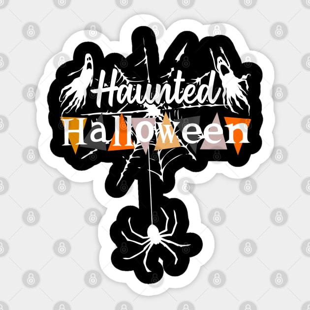 Haunted Halloween Ghosts Spooky Vintage Trick-or-Treat Monsters Sticker by CharJens